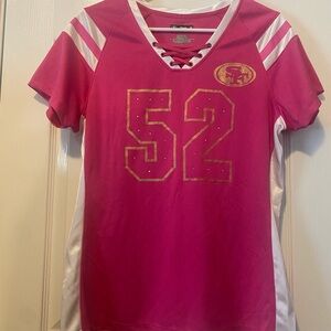 NFL Pink and Gold Women's Jersey Patrick Willis 49ers